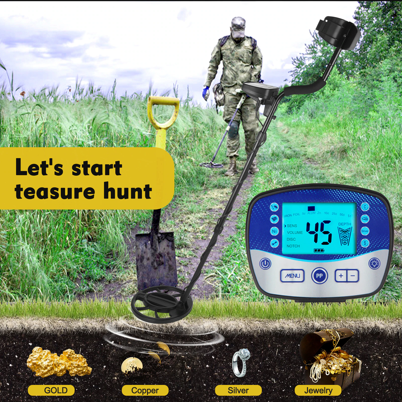 2023 new metal detector underground professional search finder gold detector treasure hunter detecting pinpointer waterproof