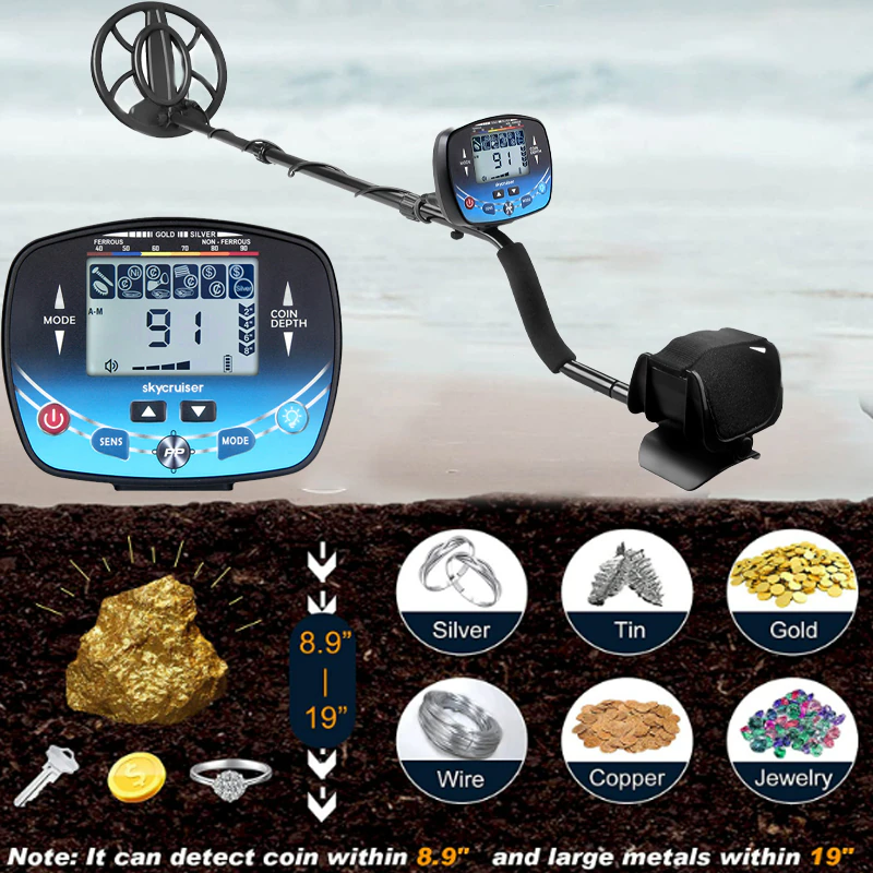 Md910b metal detector underground professional depth 2. 5m search finder gold detector treasure detecting pinpointer waterproof