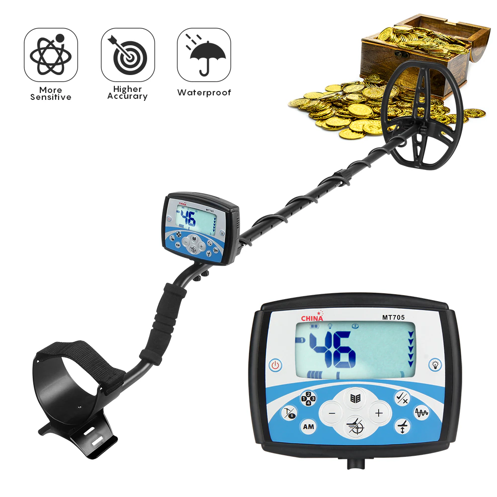 Mt705 professional underground metal detector waterproof search coil high sensitivity metal detecting tool treasure pinpointer