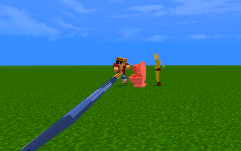 Skibidi toilet fights with saitama, luffy addon
