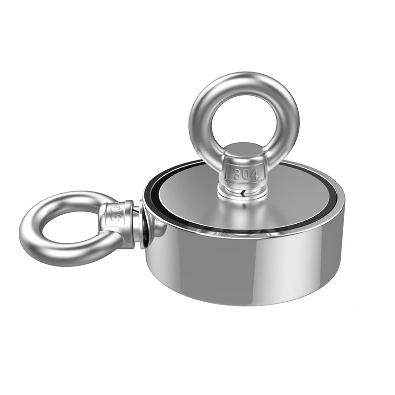 Strong neodymium magnet double side search magnetic hook d48 – d75mm super power salvage fishing magnetic stell cup holder