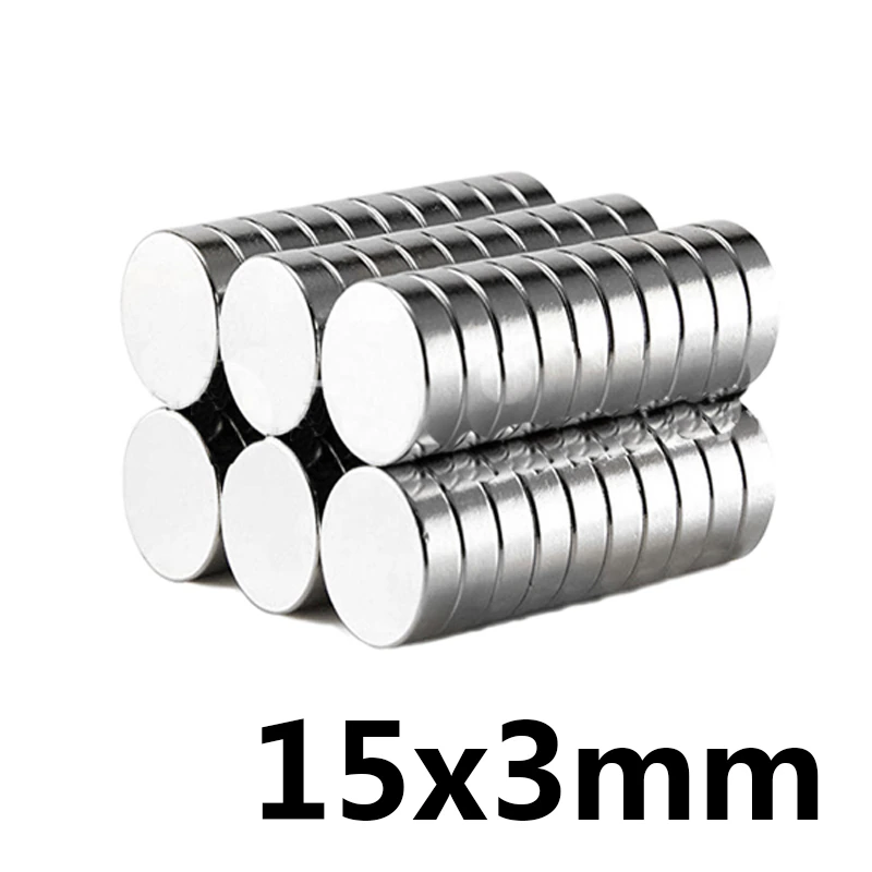5/10/20/50/100pcs 15×3 mm search minor magnet diameter 15mm x 3mm bulk small round magnetic 15x3mm neodymium disc magnets 15*3 m