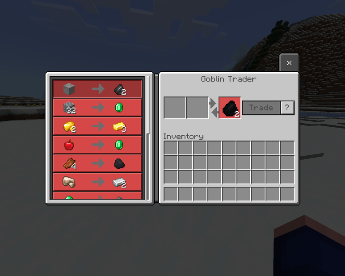 Bedrock goblin traders add-on