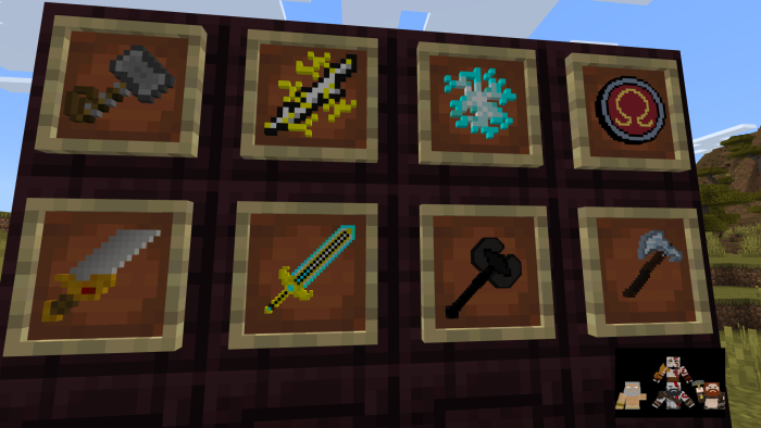 Bedrock god of war weapons and mythic gods