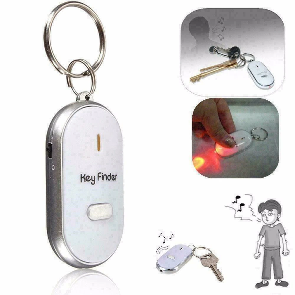 Led whistle key finder wireless key finder keychain electronic anti-theft ellipse key search anti-lost device car keyrings