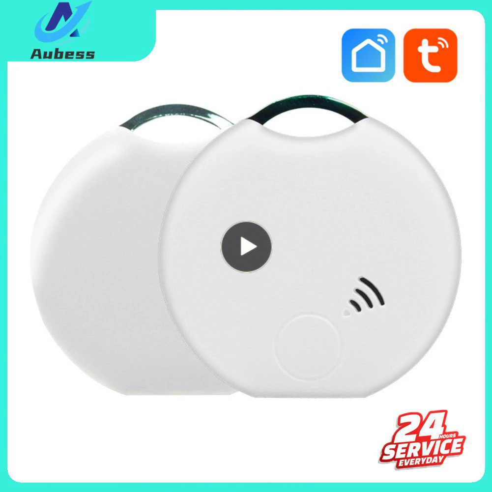 Tuya mini gps tracker bluetooth 4. 2 smart locator smart anti lost device gps locator mobile keys round tracking pet kids finder