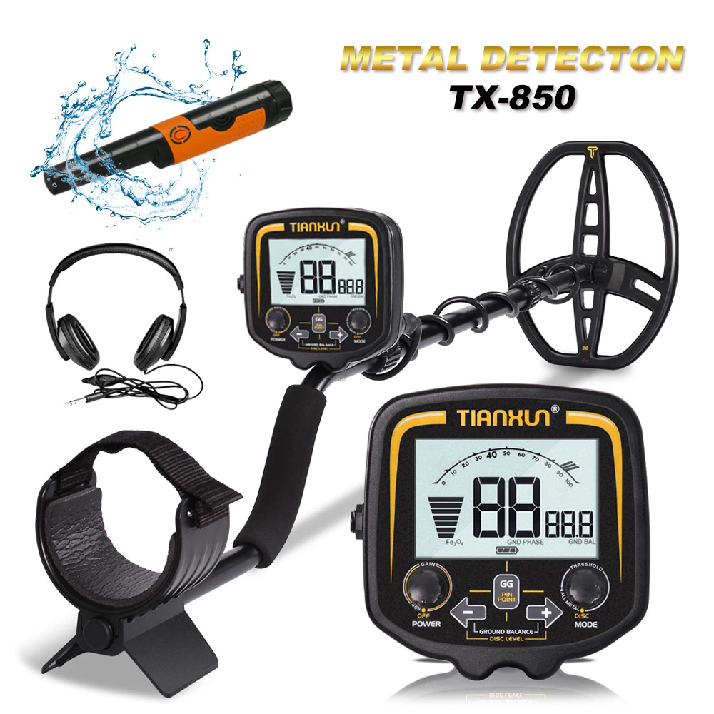Tx-850 metal detector underground professional depth 2. 5m search finder gold detector treasure detecting pinpointer waterproof