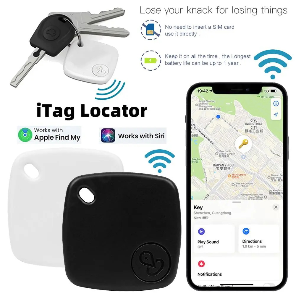 Tuya smart gps tracker tag anti-lost alarm wireless bluetooth tracker two-way search suitcase key pet finder location record