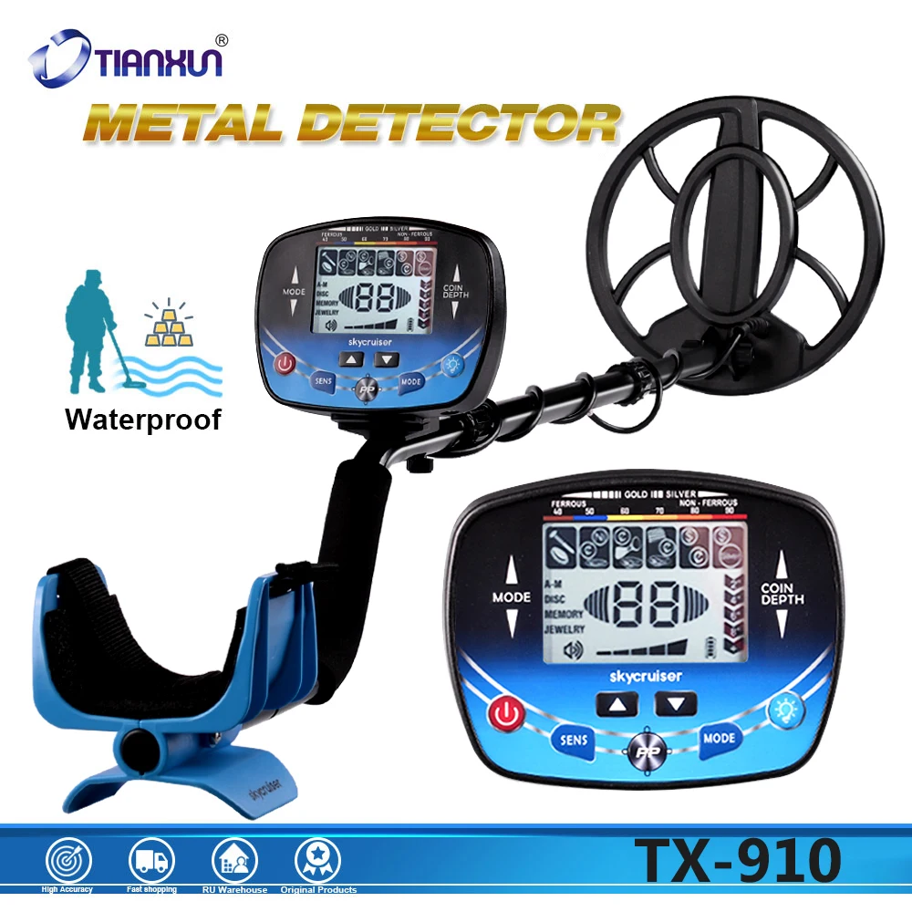 Metal detector tx-910 professional high sensitivity search finder gold detector treasure hunter detecting gold prospector