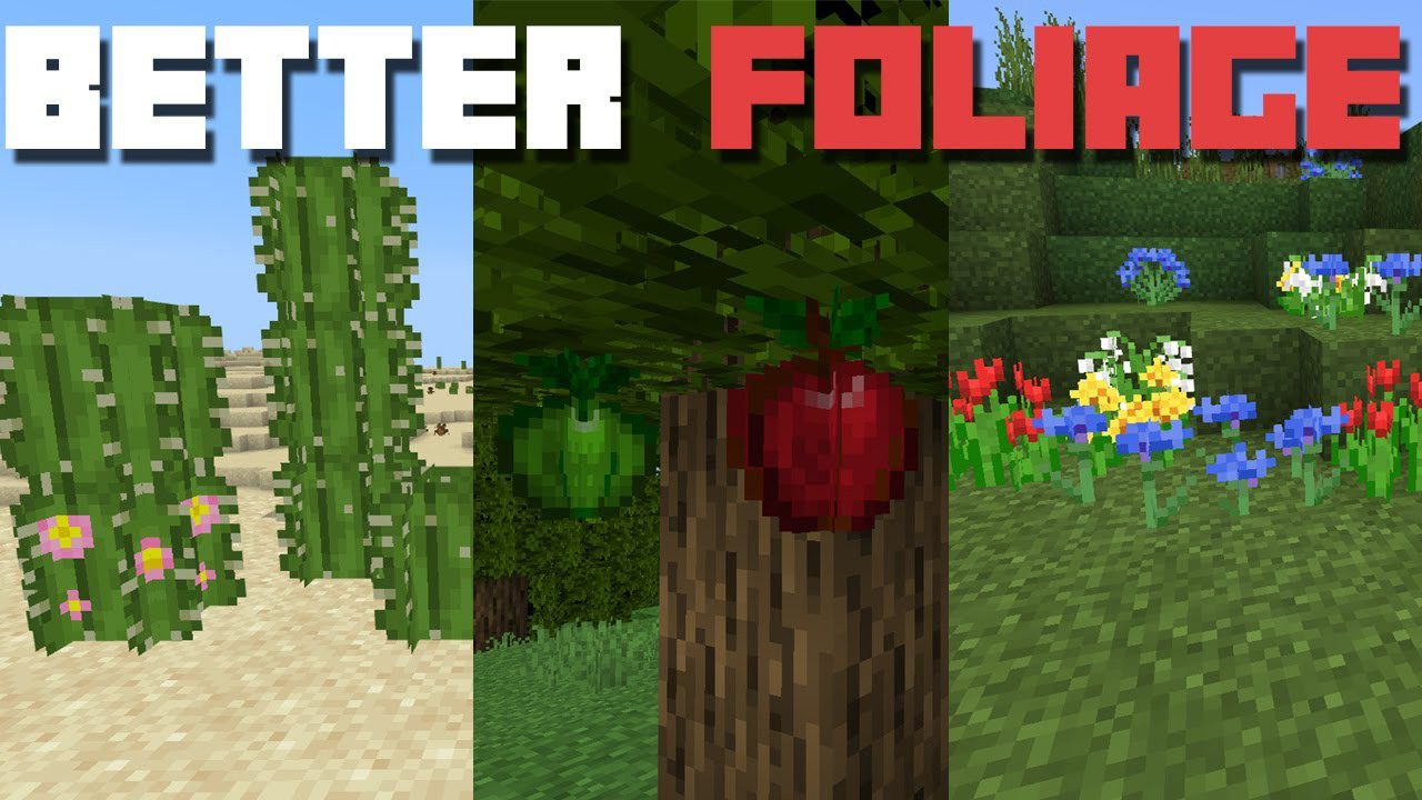 Better foliage addon/texture pack (1. 20, 1. 19) – mcpe/bedrock