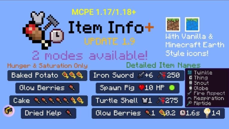 Item Info+ Texture Pack (1.20, 1.19) - MCPE/Bedrock - Aadhu.com