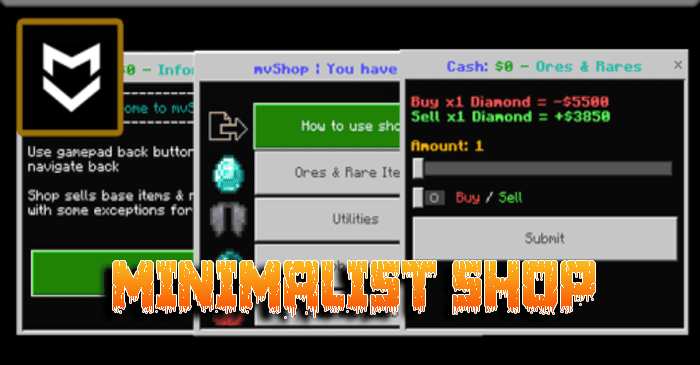 Minimalist Shop Addon (1.20) – MCPE/Bedrock Mod - Aadhu.com