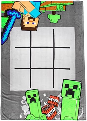 Minecraft Tic Tac Toe Game Blanket - 3 Piece Set Includes Plush Blanket, 10 Pieces, &Amp; Storage Bag (Official Minecraft Product) 2 1711887874 878 minecraft tic tac toe game blanket 3 piece set