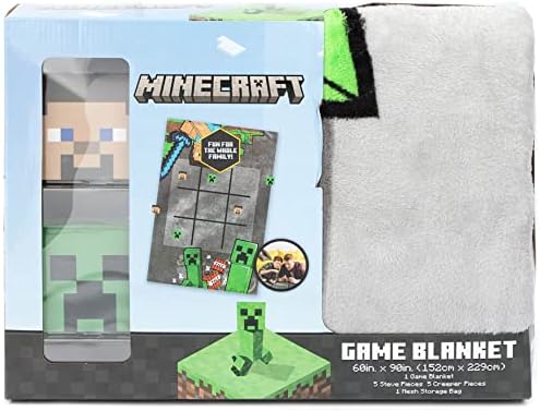 Minecraft Tic Tac Toe Game Blanket - 3 Piece Set Includes Plush Blanket, 10 Pieces, &Amp; Storage Bag (Official Minecraft Product) 7 1711887876 533 minecraft tic tac toe game blanket 3 piece set