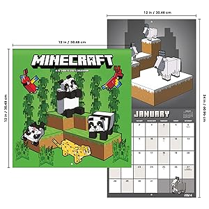 2024 Minecraft Wall Calendar 15 Minecraft calendar 2023-2024 wall calendars weekly planners gifts for men women home room decor gift
