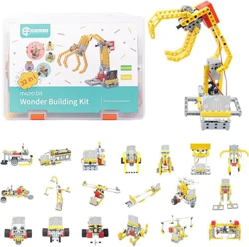 Elecfreaks Microbit 32 In 1 Wonder Building Bricks Coding Kit, Programmable Stem Educational Learning Kit With 400+ Building Blocks/Sensors/Wukong Expansion Board(Without Micro:bit) Elecfreaks microbit 32 in 1 wonder building bricks coding kit, programmable stem educational learning kit with 400+ building blocks/sensors/wukong expansion board(without micro:bit)