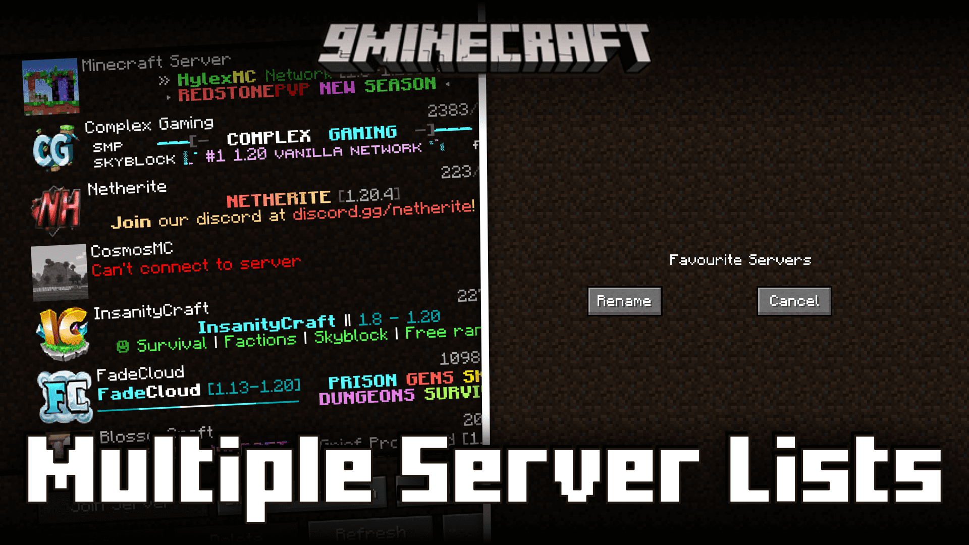 Multiple Server Lists Mod (1.20.4, 1.19.4) – Server Organization