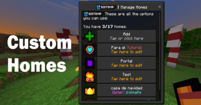 UAssist Homes Addon (1.20) – MCPE/Bedrock Custom Homes Mod - Aadhu.com