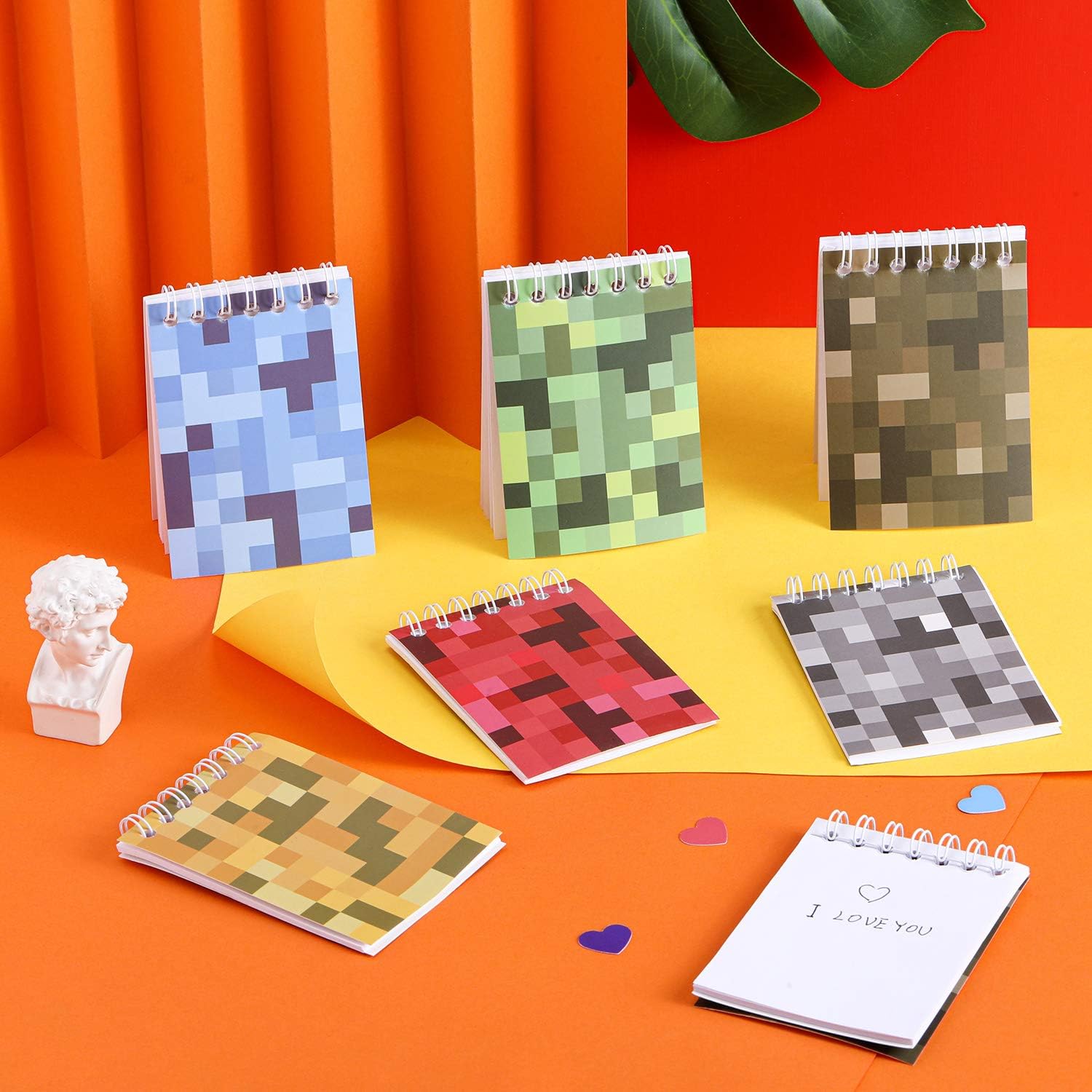 Outus 24 Pieces Mini Pixel Notepads Mini Pocket Notebook Miner Pixel ...