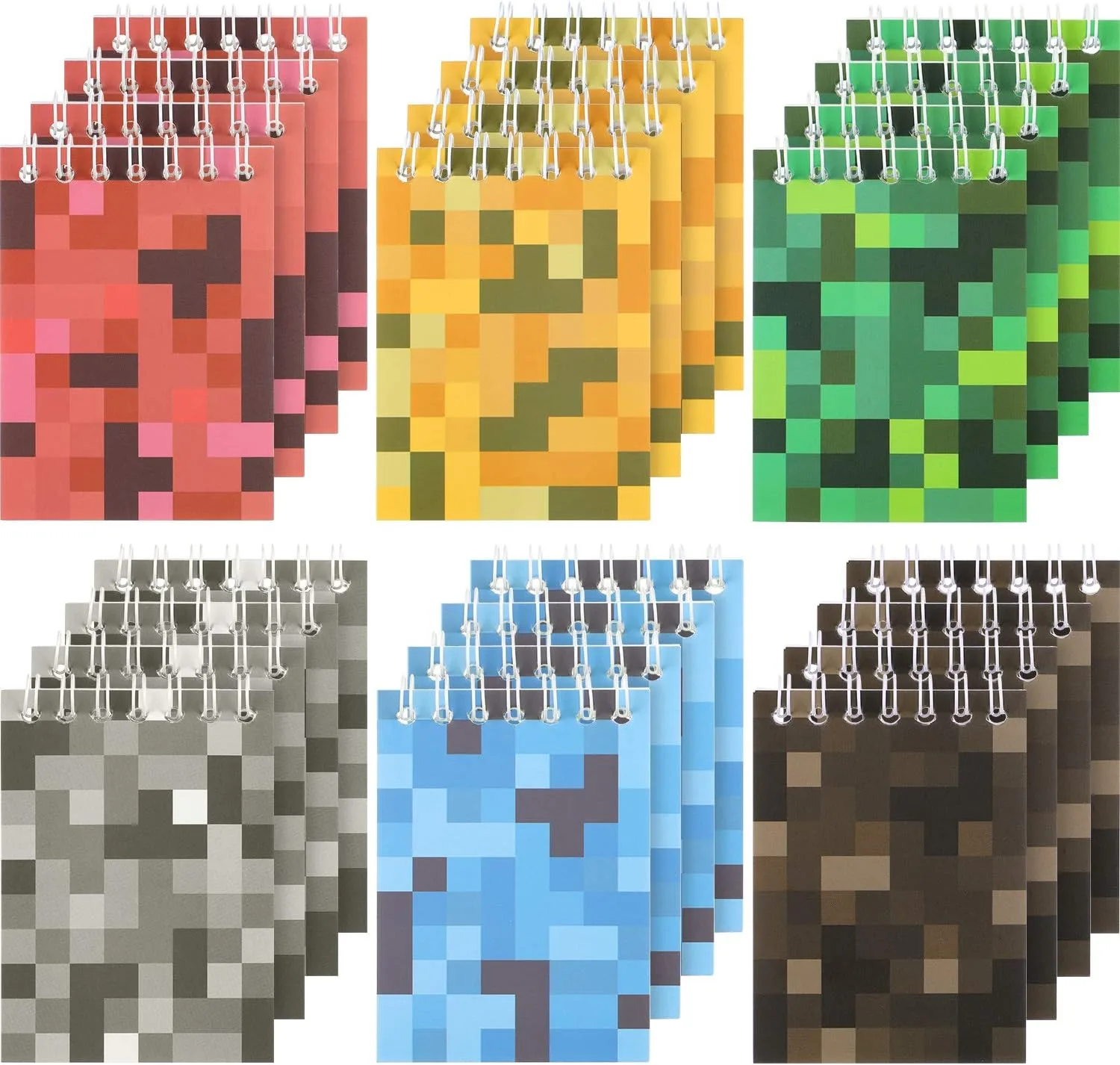 Outus 24 Pieces Mini Pixel Notepads Mini Pocket Notebook Miner Pixel ...