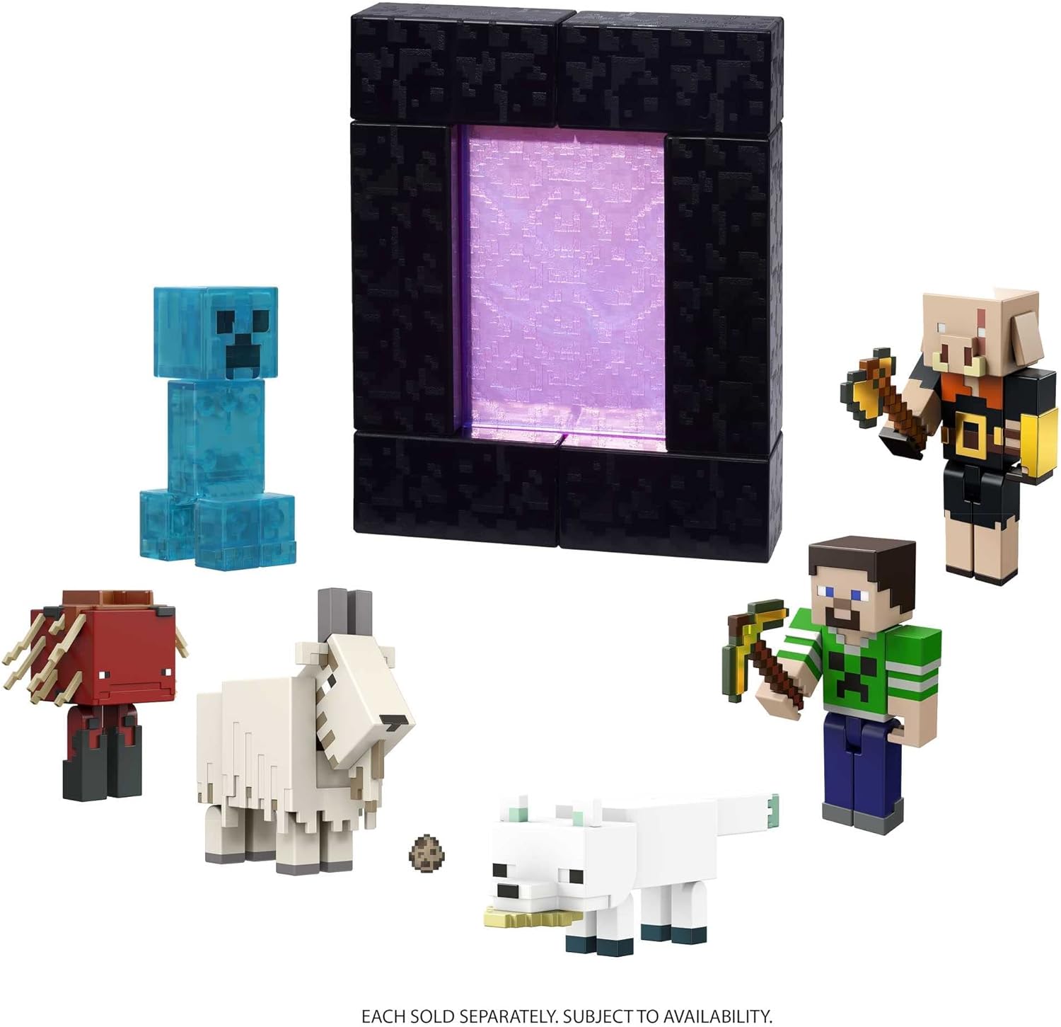 Mattel Minecraft Craft-A-Block Strider Figure, Authentic Pixelated ...