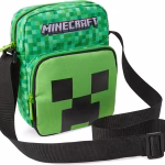 Minecraft kids shoulder bag, creeper crossbody bag with adjustable strap – gamer gifts for boys