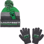 Bioworld minecraft creeper character youth beanie and gloves set multicolored