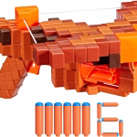 Nerf minecraft pillager’s crossbow dart blaster, 6 nerf n1 darts compatible only with nerf n series blasters, 6 dart capacity, ages 8+