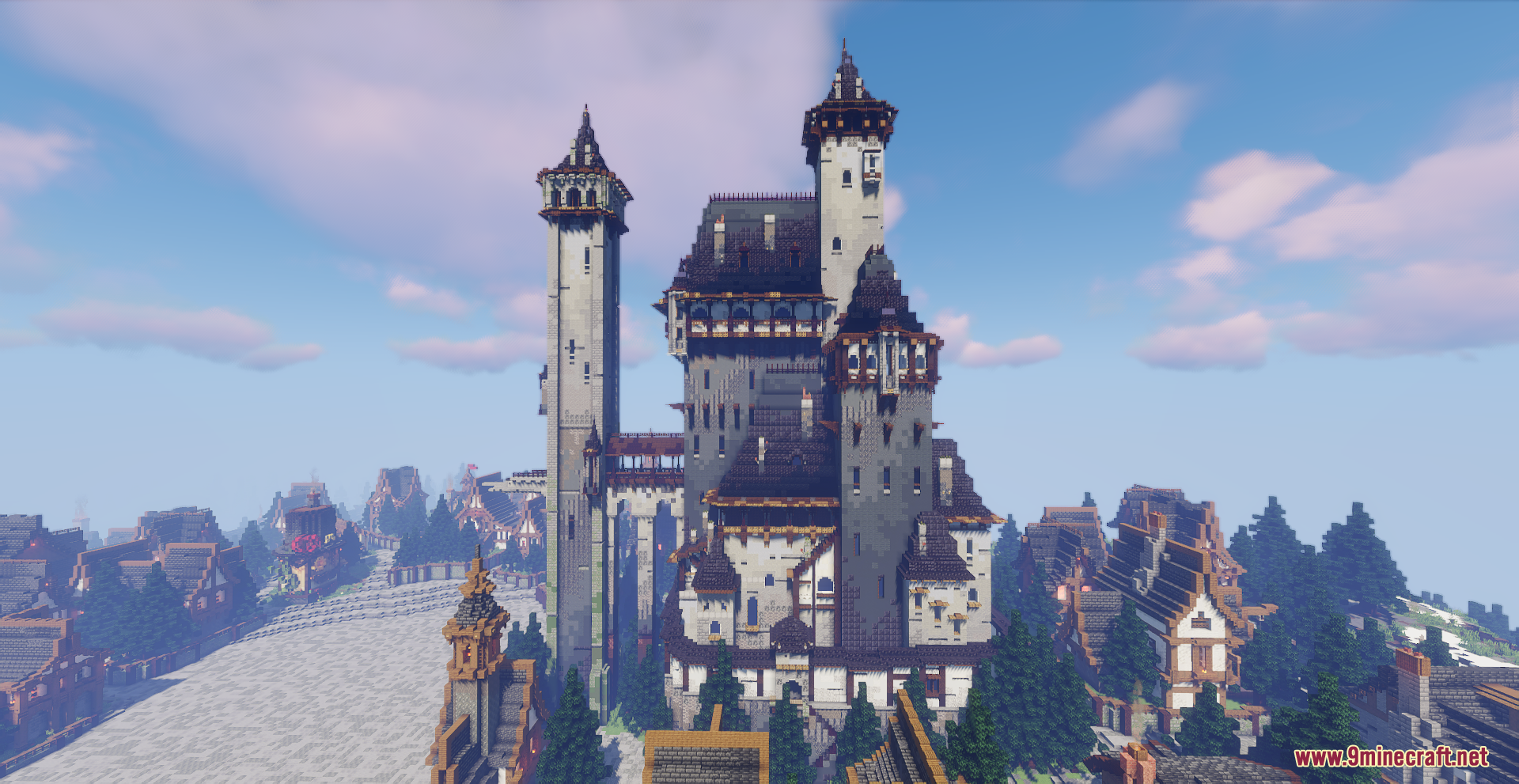 Castle In The Mountains Map (1.21.1, 1.20.1) - Majestic Medieval ...