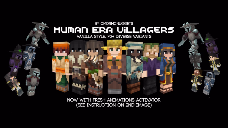 Human era villagers & illagers texture pack (1. 21) – mcpe/bedrock