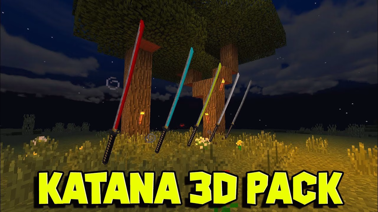 Katana 3d pack (1. 21, 1. 20) – mcpe/bedrock