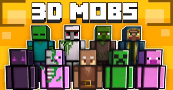 Marvi’s Mobs 3D Skins Pack (1.19) – MCPE/Bedrock