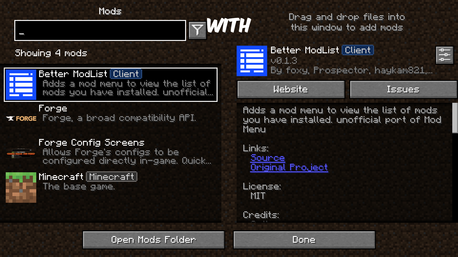 Better Modlist Mod (1.21.3, 1.20.1) - A Tool For Organizing Mods ...