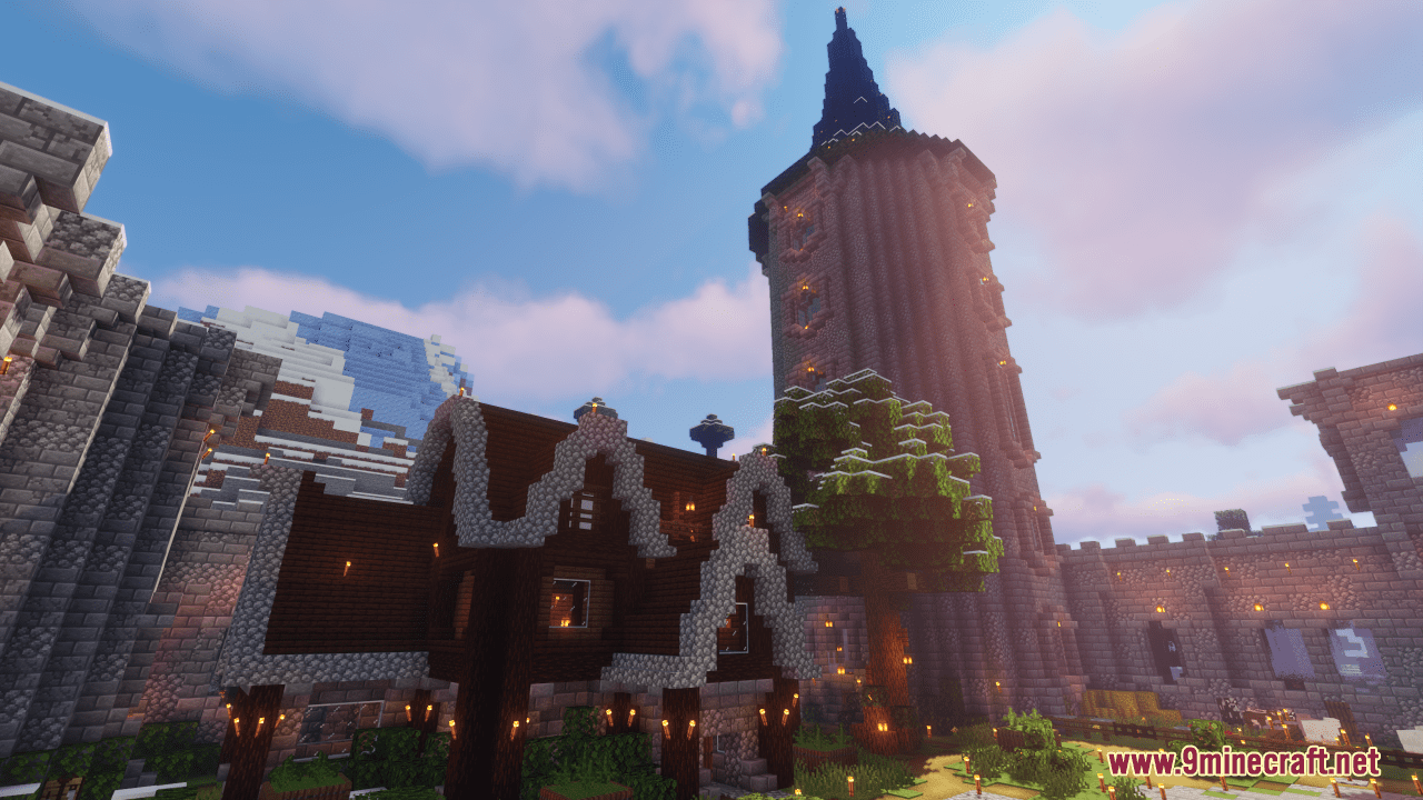 Mountain Castle Monastery Map (1.21.3, 1.20.1) - Snowy Build With ...