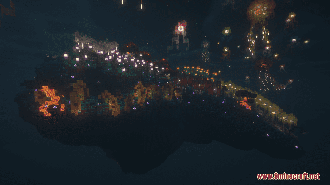 Floating Bioluminescent Island Map (1.21.3, 1.20.1) - Lost In The Night ...