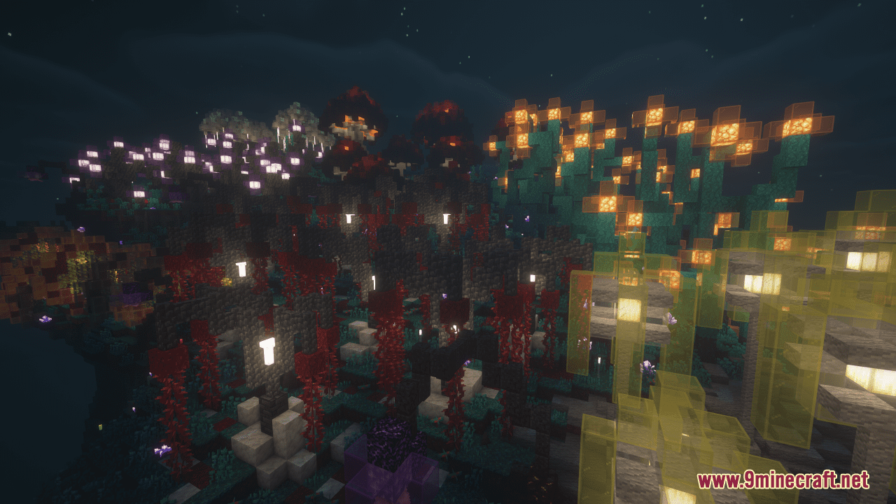 Floating Bioluminescent Island Map (1.21.3, 1.20.1) - Lost In The Night ...