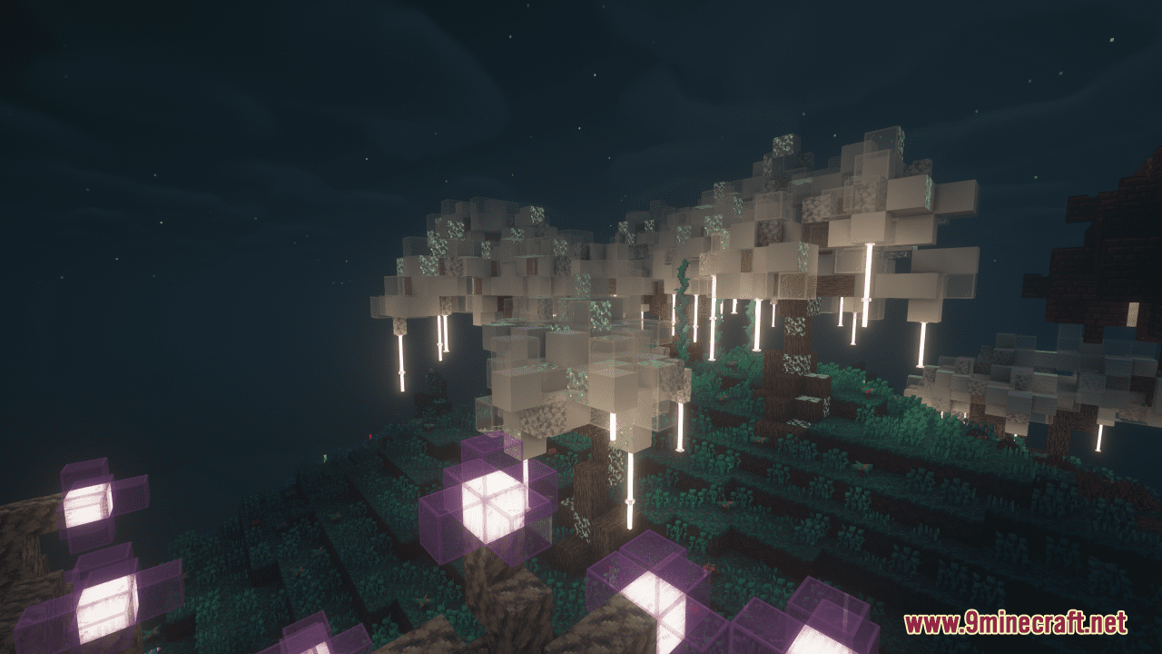 Floating Bioluminescent Island Map (1.21.3, 1.20.1) - Lost In The Night ...