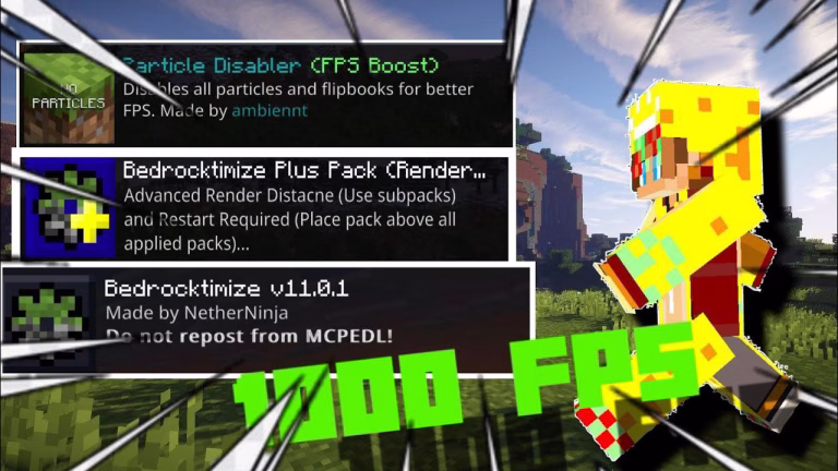 Bedrocktimize (1. 19, 1. 18) – better ui, distance chunks, fps boost
