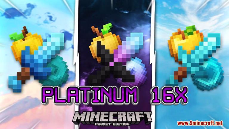 Platinum texture pack (1. 19, 1. 18) – the cleanest pvp pack for mcpe/be