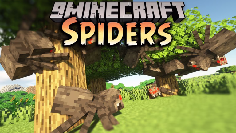 Spiders mod (1. 21. 1, 1. 20. 1) – creepy movement animations for spiders