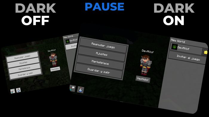 Dark Mode UI Texture Pack (1.19) - MCPE/Bedrock - Aadhu.com