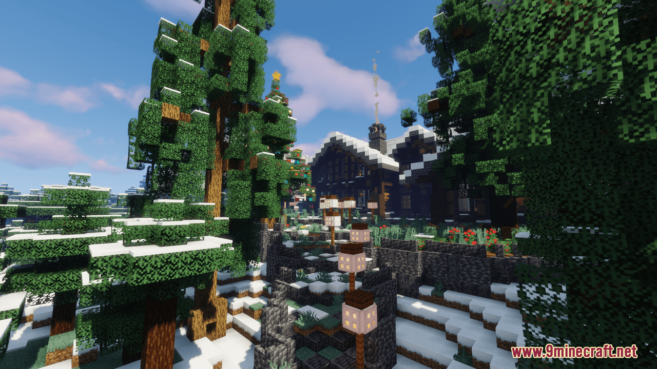 Christmas Modern Lodge Map (1.21.4, 1.20.1) - Festive Anniversary ...