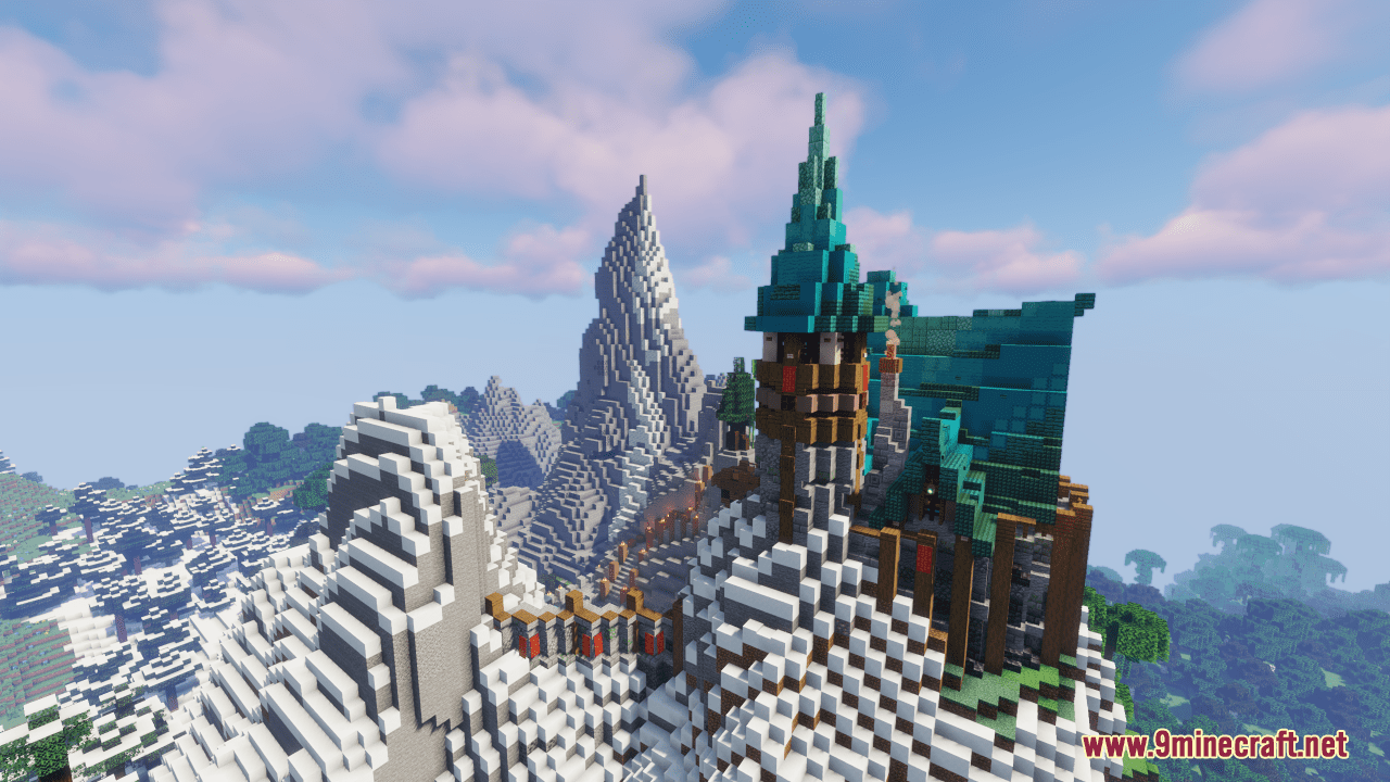 Blue-Roofed Mountain House Map (1.20.4, 1.19.4) - Grand Medieval ...