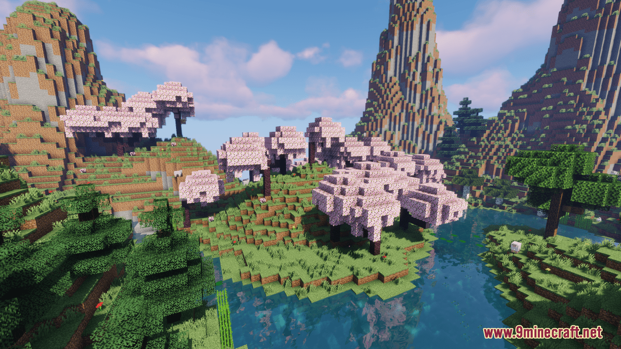 Cherry Blossom Flying Islands Map (1.21.4, 1.20.1) - Floating Island ...