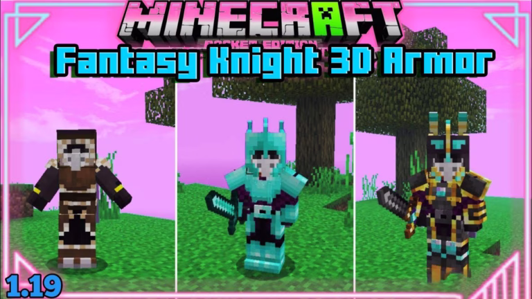 Fantasy knight 3d armor & helmets pack (1. 19) – mcpe/bedrock