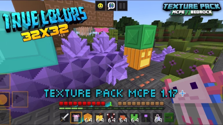 True colors texture pack (1. 19) – mcpe/bedrock cartoon pack