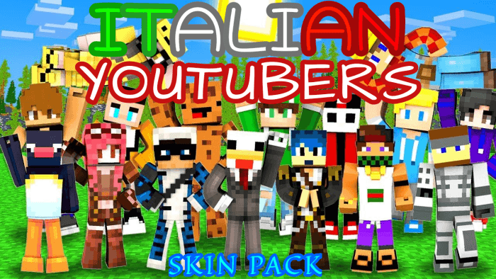 Italian Youtubers Skin Pack (1.21) – MCPE/Bedrock