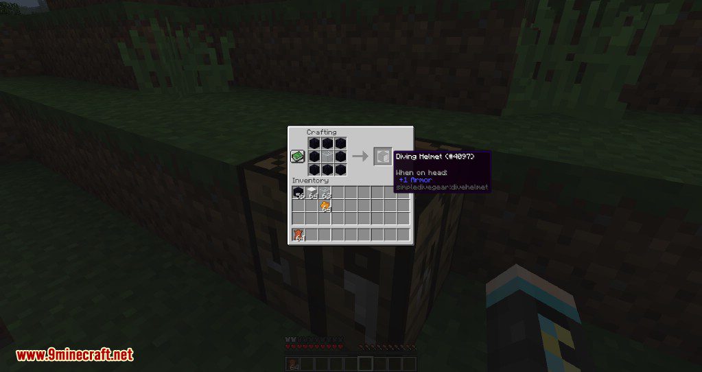 Simple Diving Gear Mod (1.21.3, 1.20.1) - Breathing Under Water Easily 64 Simple diving gear mod crafting recipes 1