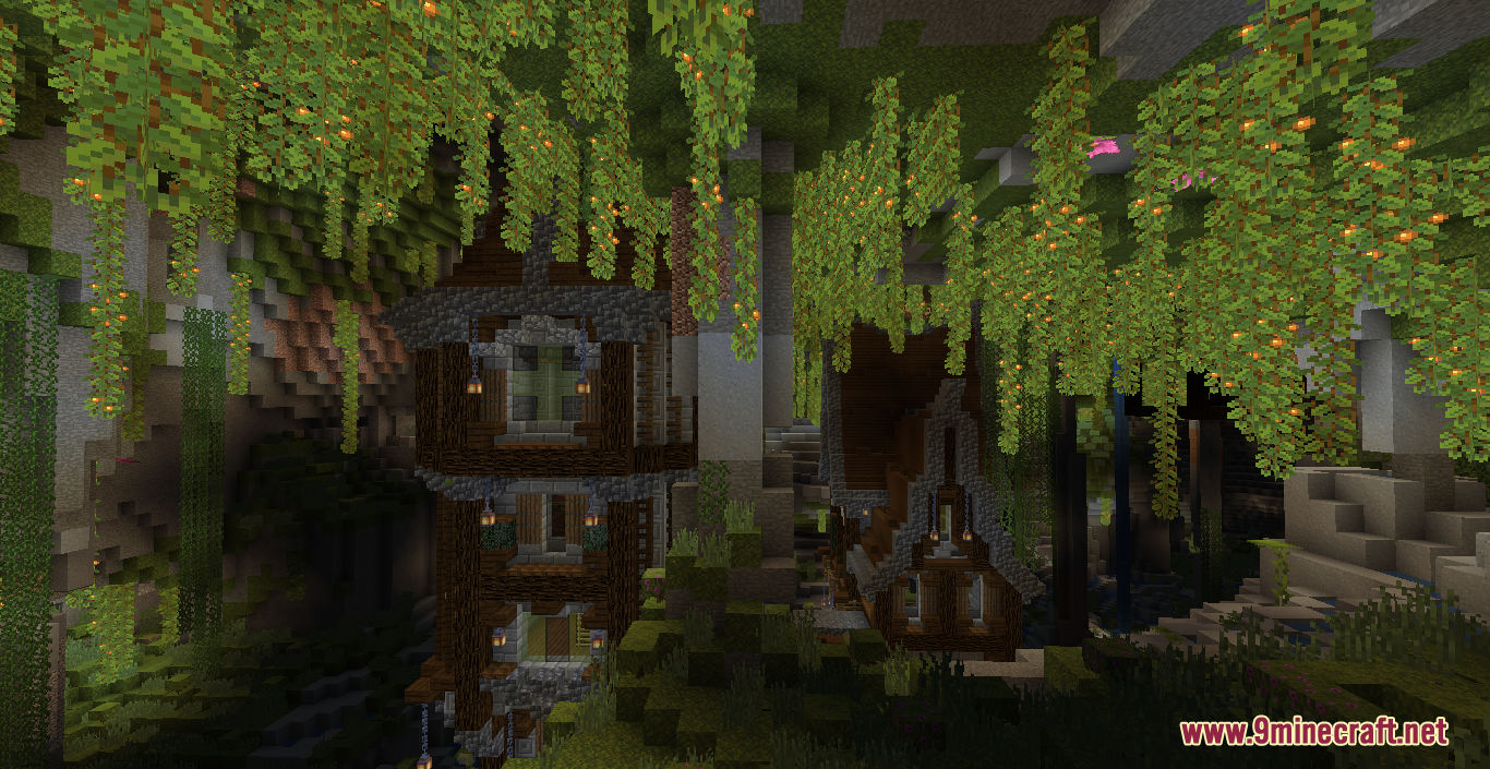 Lush Cave House Map (1.21.5, 1.20.1) - Lush Cave Inspired Survival ...