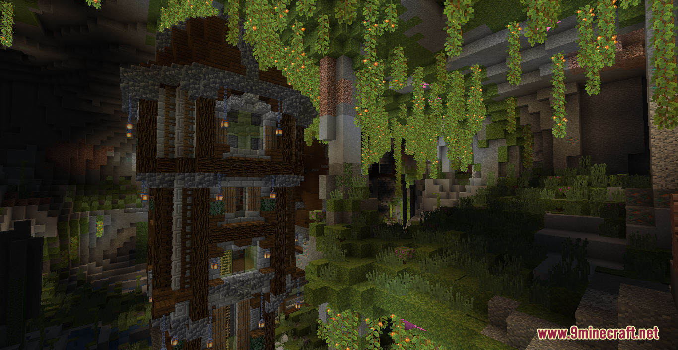 Lush Cave House Map (1.21.5, 1.20.1) - Lush Cave Inspired Survival ...